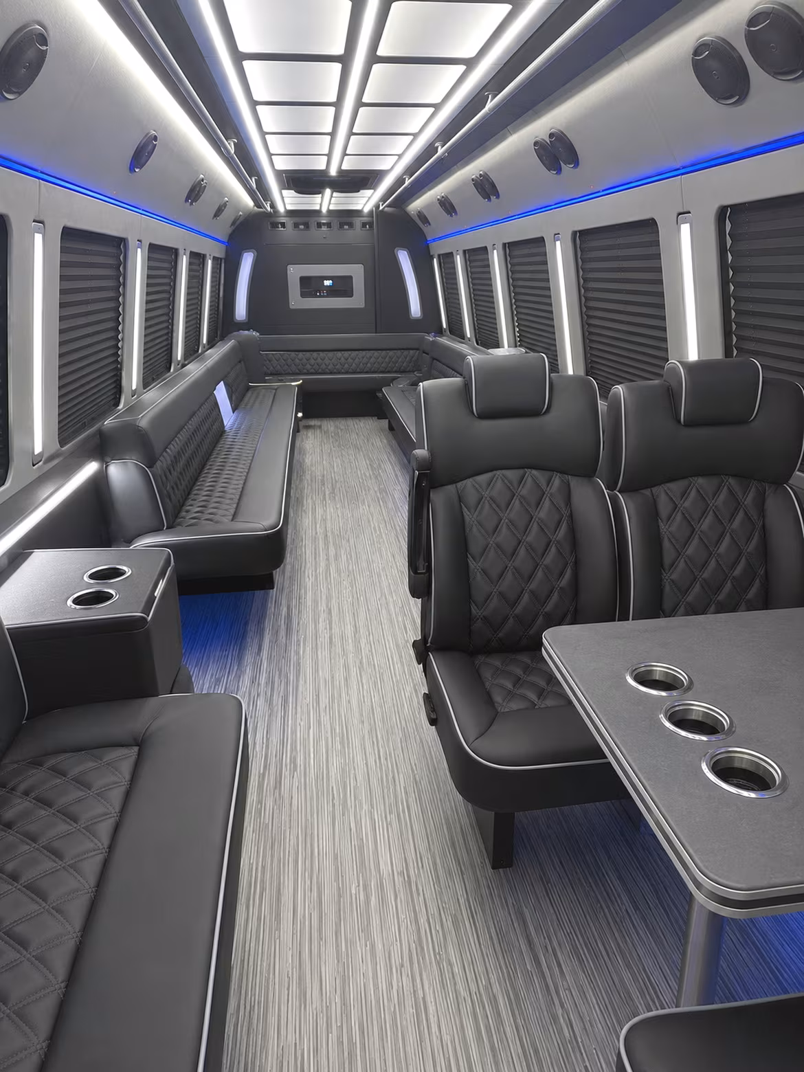 chico 25 passenger party bus inside