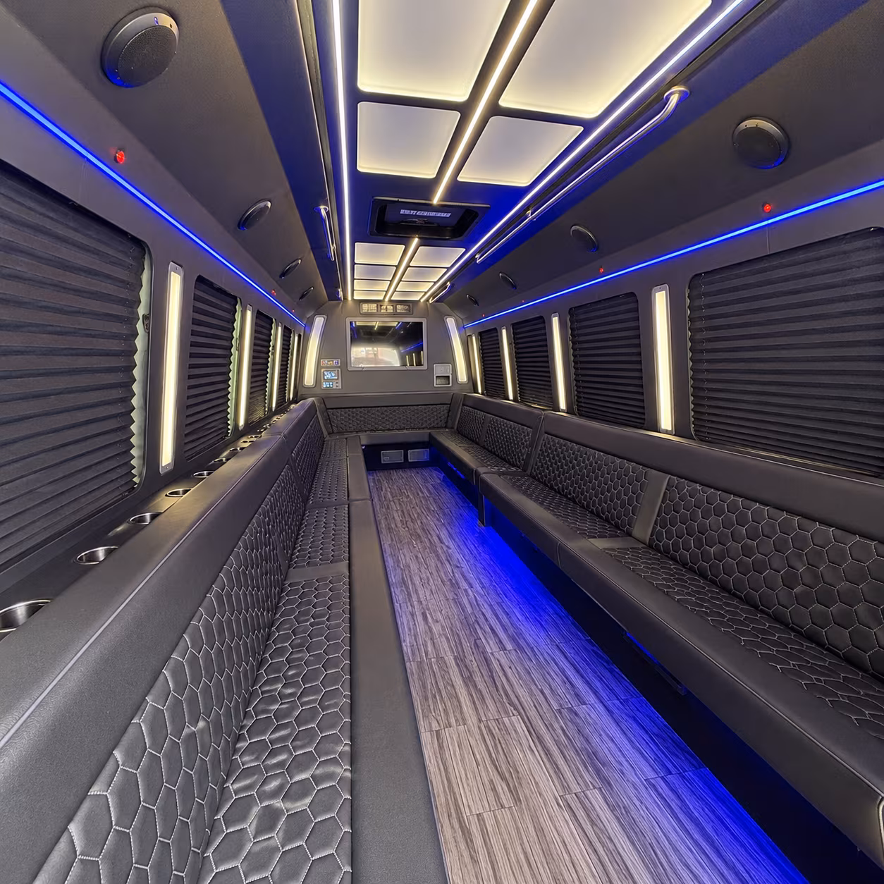 chico 30 passenger party bus interior