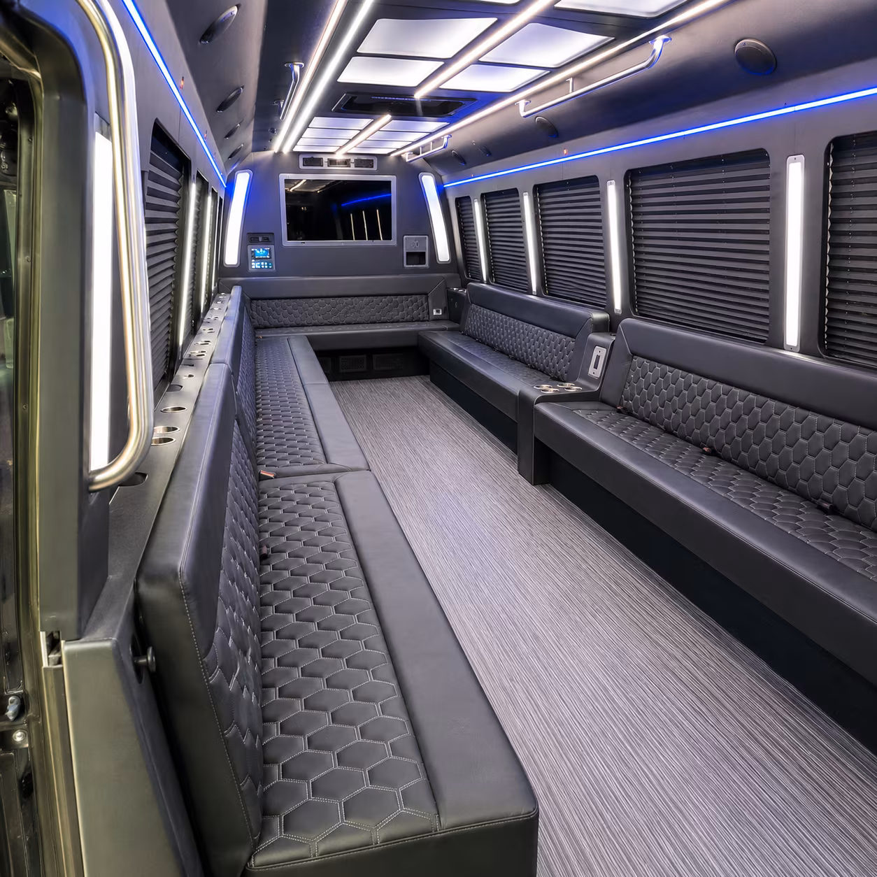 chico 40 passenger party bus interior